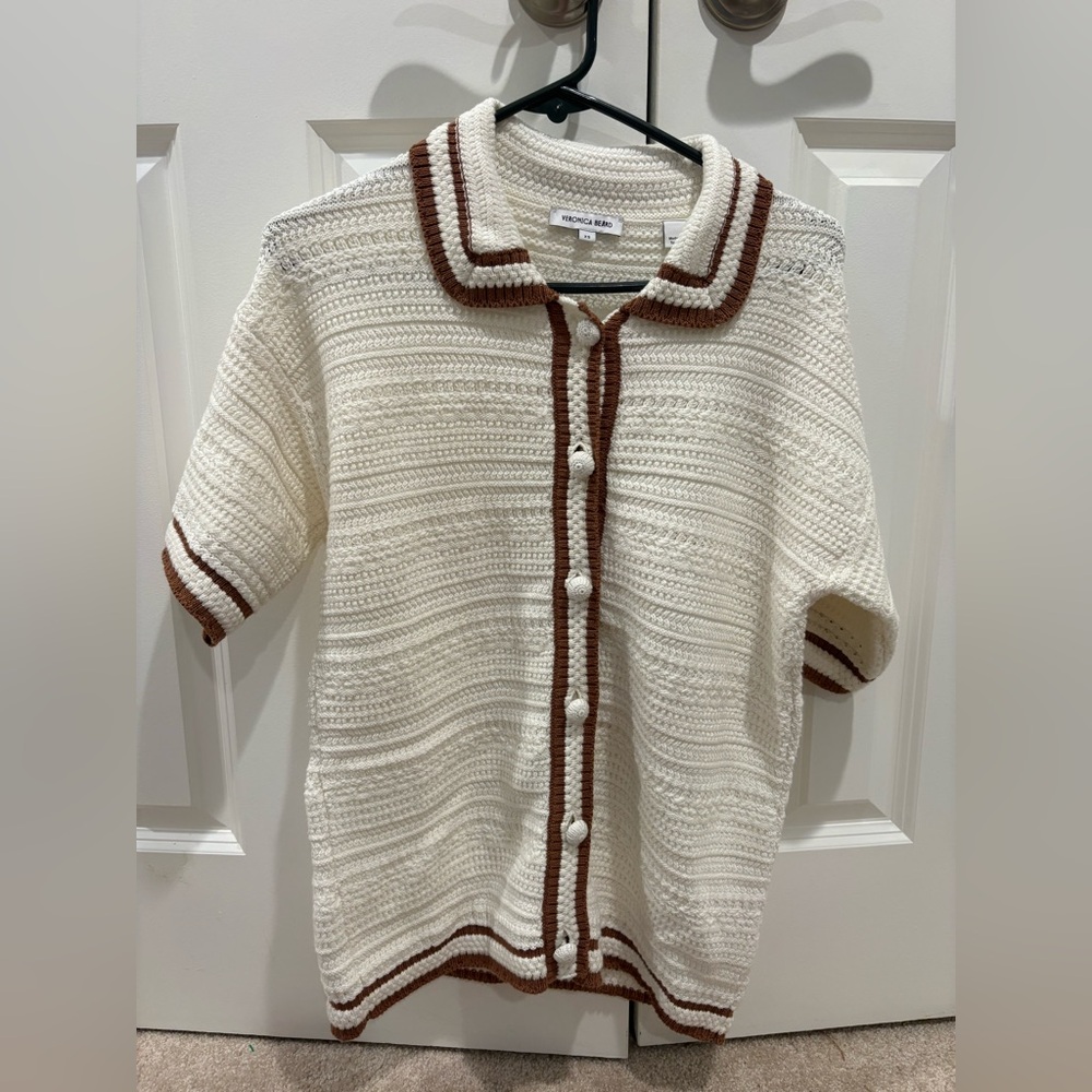 Veronica Beard Jadine Knit Top Size XS Crochet - Picture 5 of 7